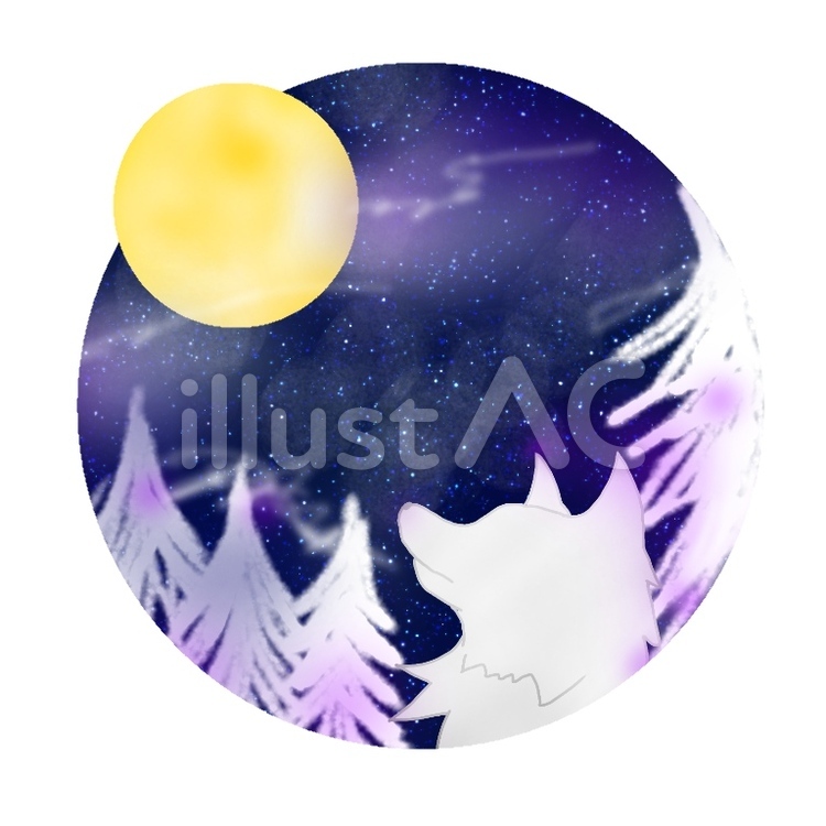 お月見うさぎと流れ星とススキ：イラスト無料