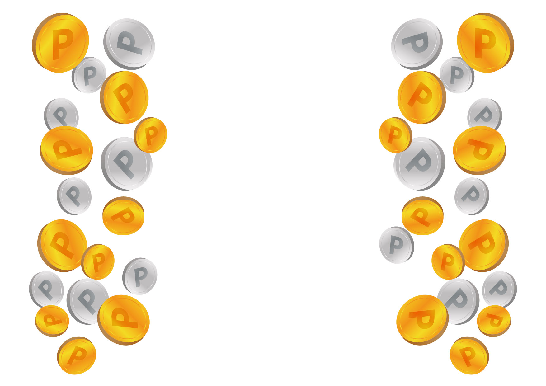 色塗りできるコイン・チップのイラストぬれよん-ぬれるフリーイラスト