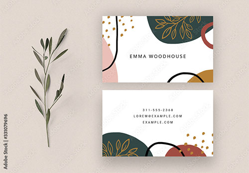 シャドウオーバーレイデザインのフォトショップ名刺モックアップPremium PSD