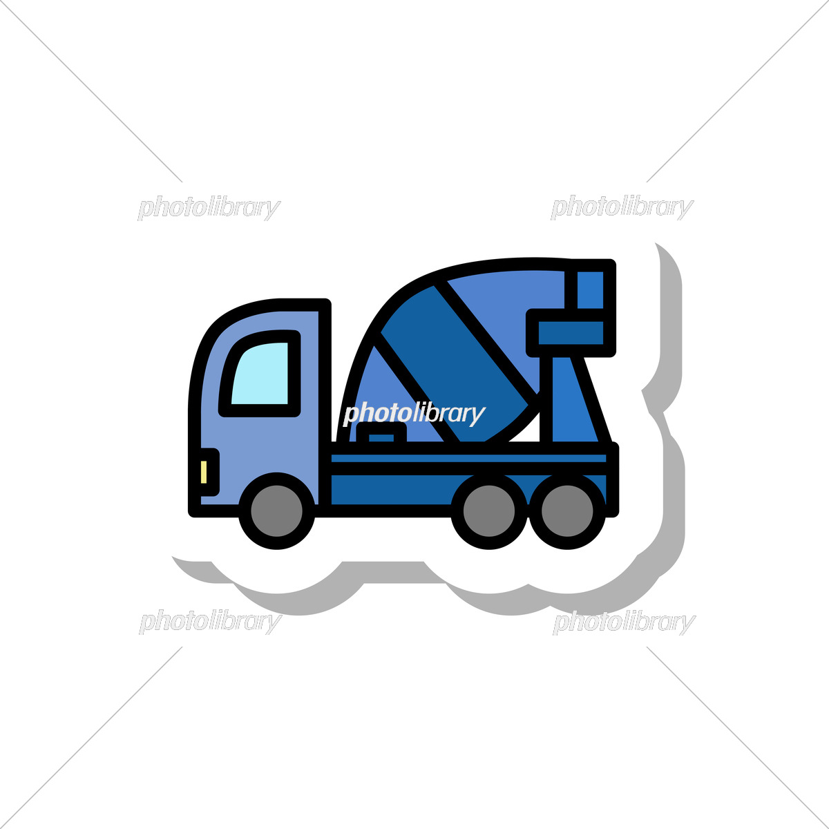 モダンな等尺性建設車両イラスト - コンクリート ミキサー車のイラスト素材・ベクター Image 79341577