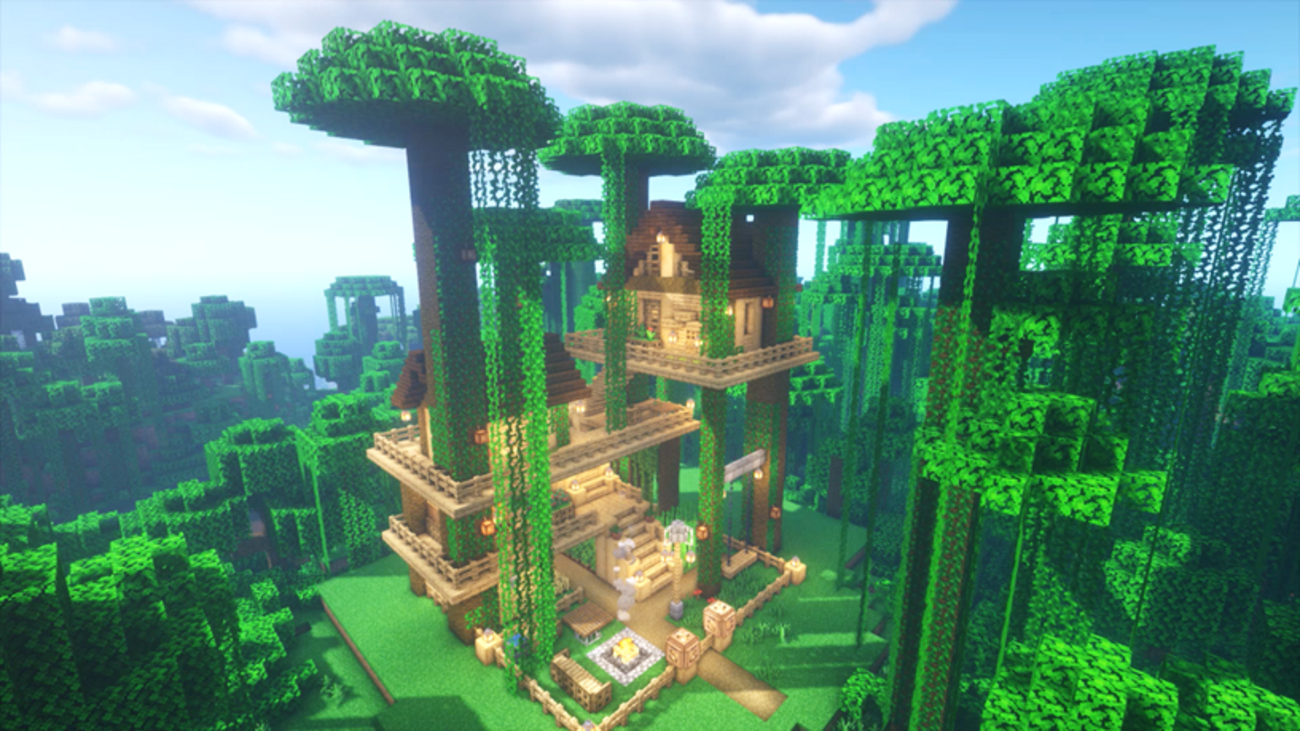 マイクラ建築：木製のおしゃれなモダンハウス。簡単10×10。No.169SOUのマイクラログ