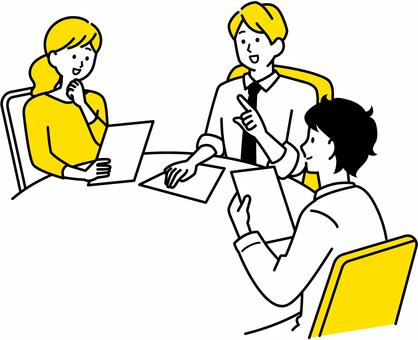 ミーティングをしているビジネスチームのイラスト素材20141278- PIXTA