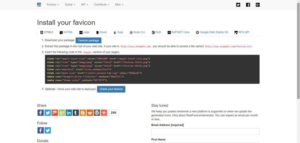 Favicon：超簡単！画像アップするだけでファビコン コードも生成してくれるサイトWalls & Floor