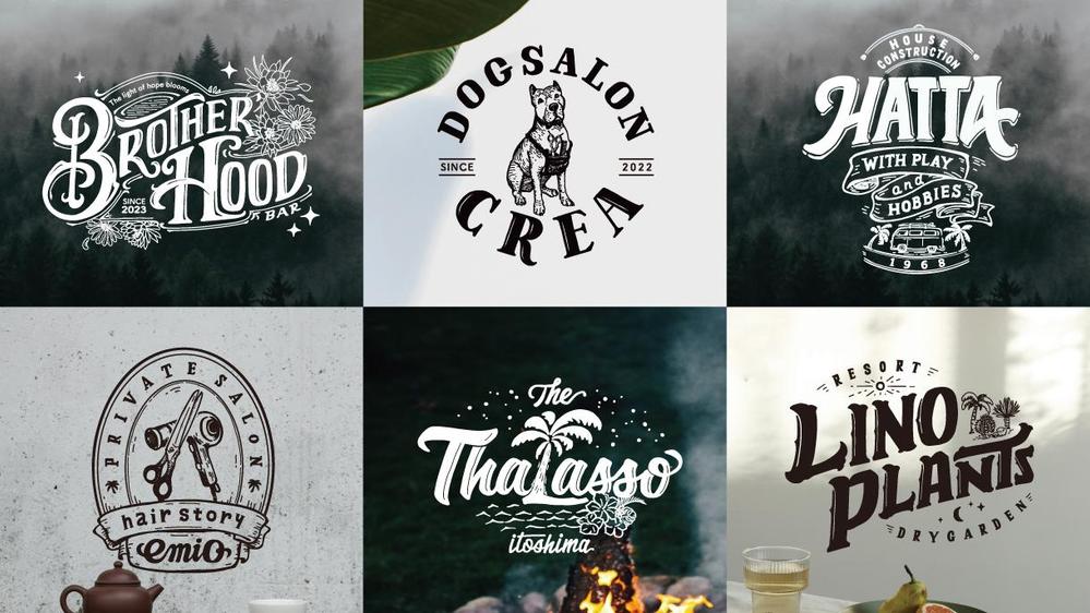 ハイクオリティ！商用利用可能な無料のビンテージ レトロ風ロゴデータ140+ PSD or AIco-jin