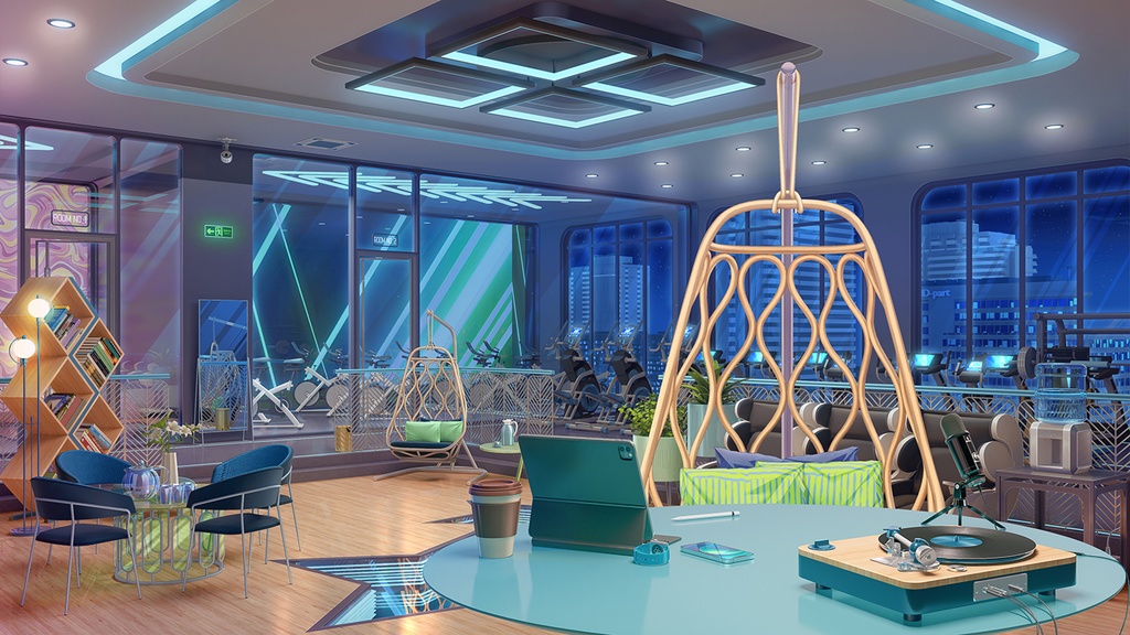 配信枠・配信画面用 横長机 デスク キーボード マウスセット VtuberLive2Dby usanekomemory ∞SUZURI スズリ