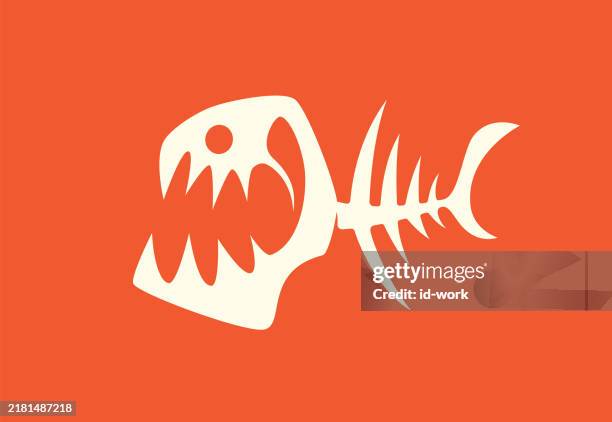 魚の骨のアイコン。Web の魚骨ベクトル アイコンの概要図のイラスト素材・ベクター Image 67930600