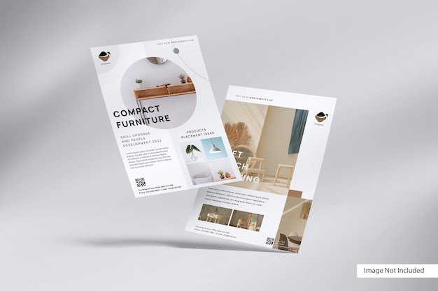 商用可 チラシやブックレットのPSDモックアップ13選S.Design.Labo