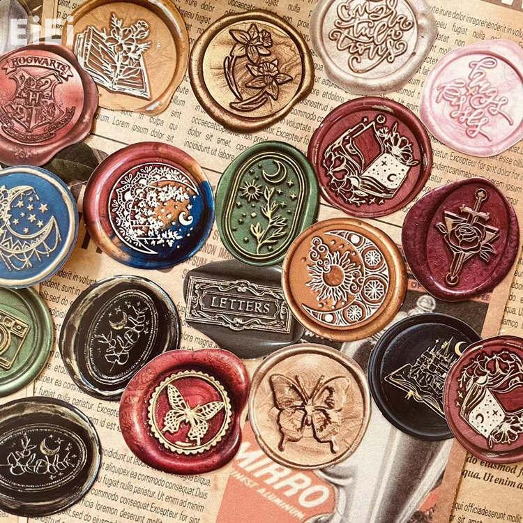 ワールドインポートJJ 本店 - 商品詳細： 全品90％オフ シール シーリングスタンプ風 文房具 ステーショナリー 封蝋 クリア かわいい4color ゆうパケット4点まで M便 1 4