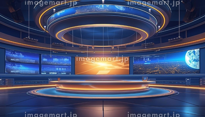 ニューススタジオ テレビ番組の背景 Wall 3D仮想ニューススタジオの背景 3Dイラスト — ストック写真 © mus_graphic558854982