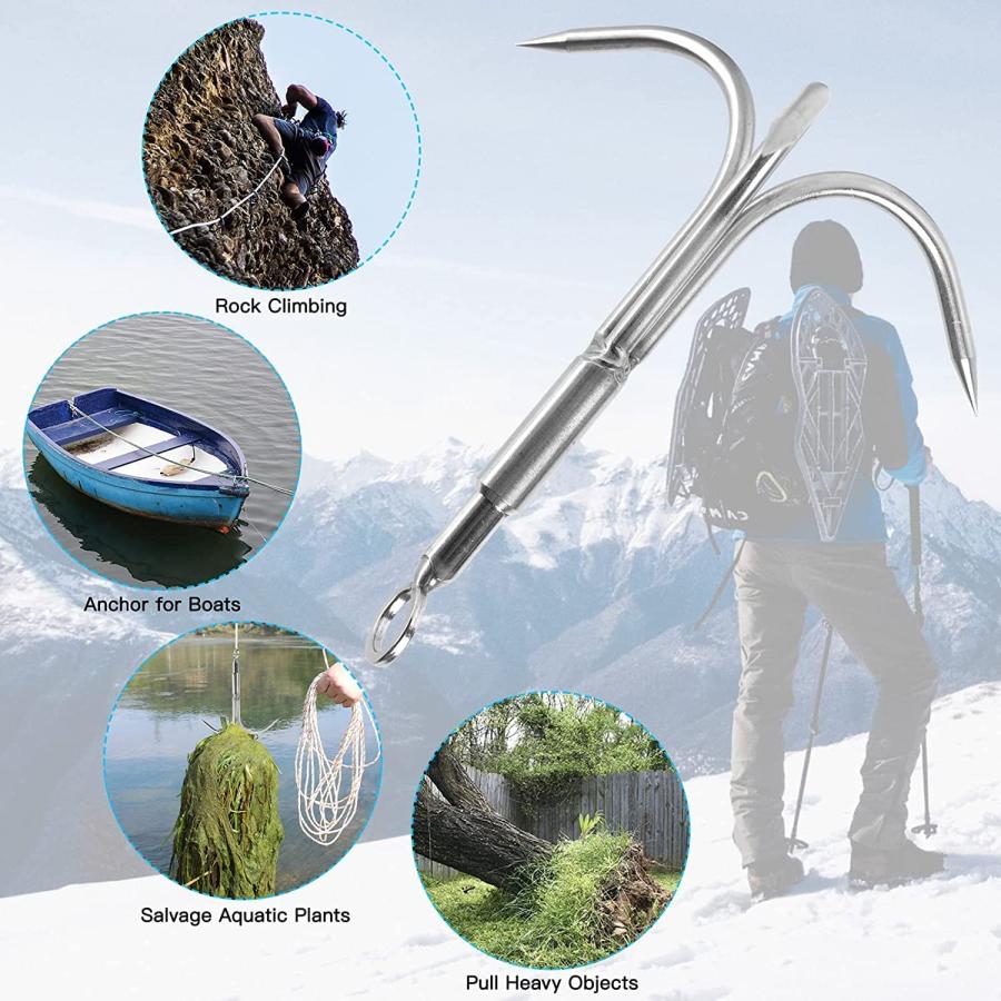 グラップリングフック 登山フック Wサイズ アウトドア用 多機能 Cyfie 重力ロッククライミング ボートアンカー 3本爪クライミングサバイバルツール : 愛喜 - 通販 - Yahoo!ショッピング