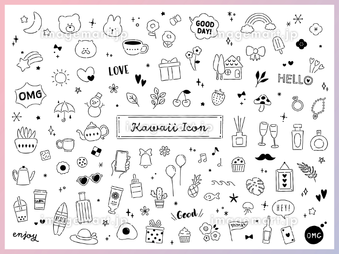 鉛筆アイコンイラストのフリー素材イラストイメージ