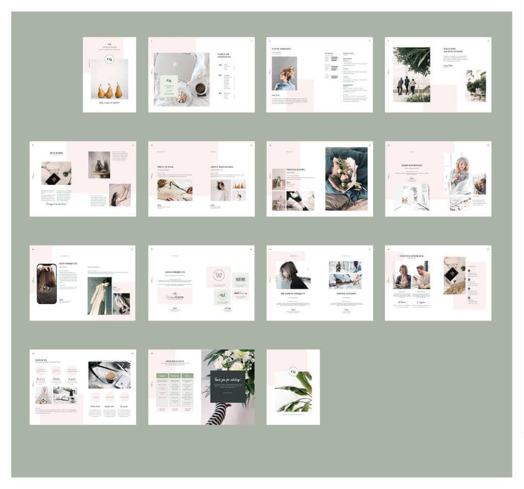 A4サイズのイラストレーション作品ポートフォリオ例 Stock テンプレートAdobe Stock