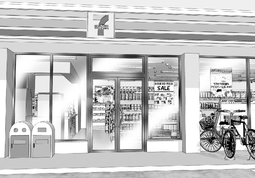 単品5種背景素材v52コンビニ外観 - 安田画房＠背景屋 - BOOTH