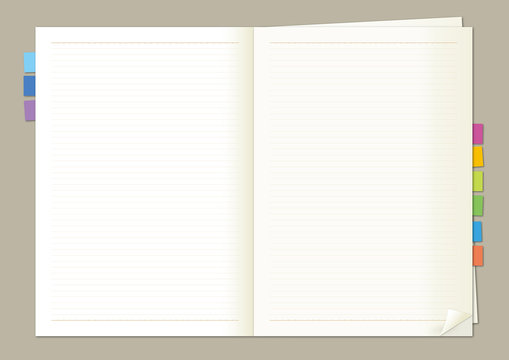 黄色い表紙のノートのフリー素材です。ふんわりいらすと 素材カフェ