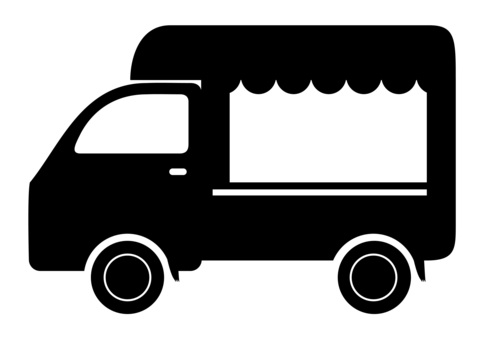 移動販売キッチンカーのアイコンイラストイラスト