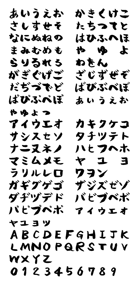 アルファベットの毛筆フリーフォント「Yozakura」