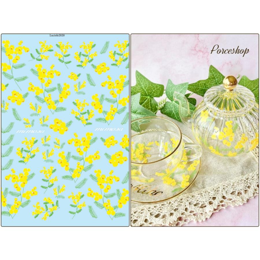 Qoo10ポーセラーツ 転写紙白磁用 水彩ネ