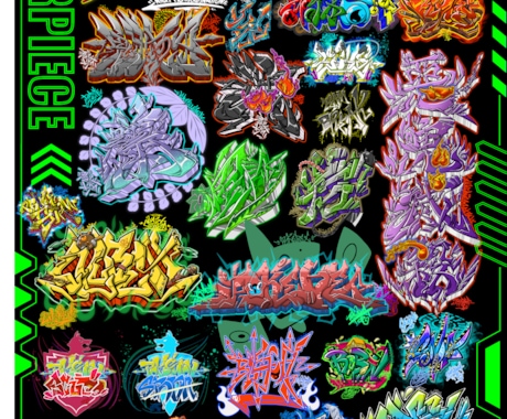 ひらがなグラフィティ！ なんて書いてるでしょう！graffitigraffitiarttaggtaggingtagginggraffitithrowupグラフィティグラフィティアートポスカposcaひらがな作字作字デザイン