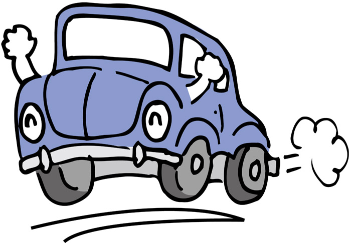 走る車キャライラストのフリー素材イラストイメージ
