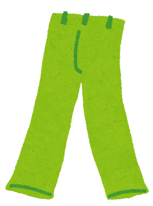 ゆったりした作業服ツータックカーゴパンツのハンガーイラスト 無料素材Apparel Stock Sozai