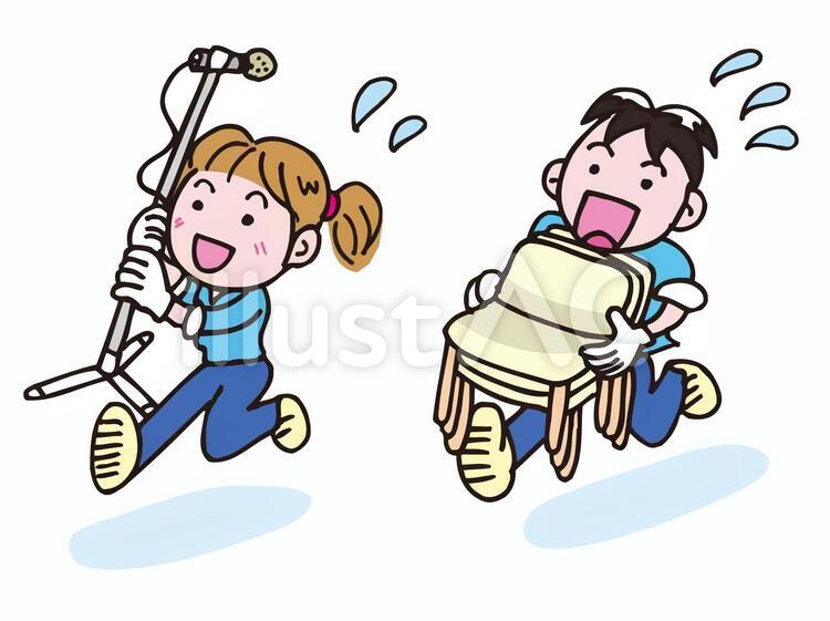 フリーイラストイベント設営のスタッフたちパブリックドメインQ：著作権フリー画像素材集