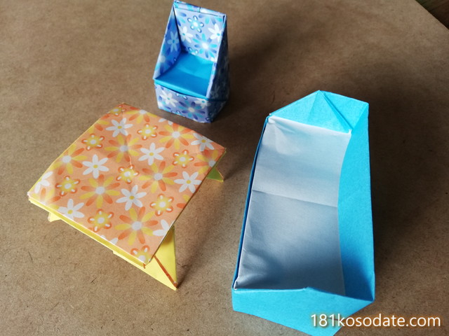 折り紙 家具 テーブル・イス・ソファ の折り方