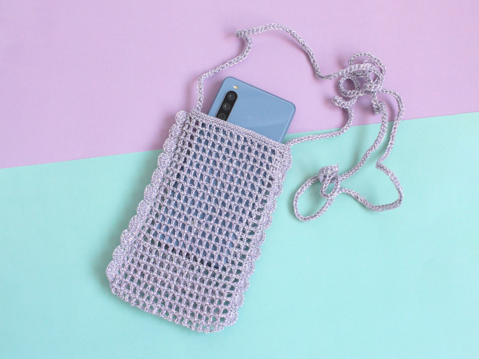 可愛いポシェットの編み方 - 100均糸使用