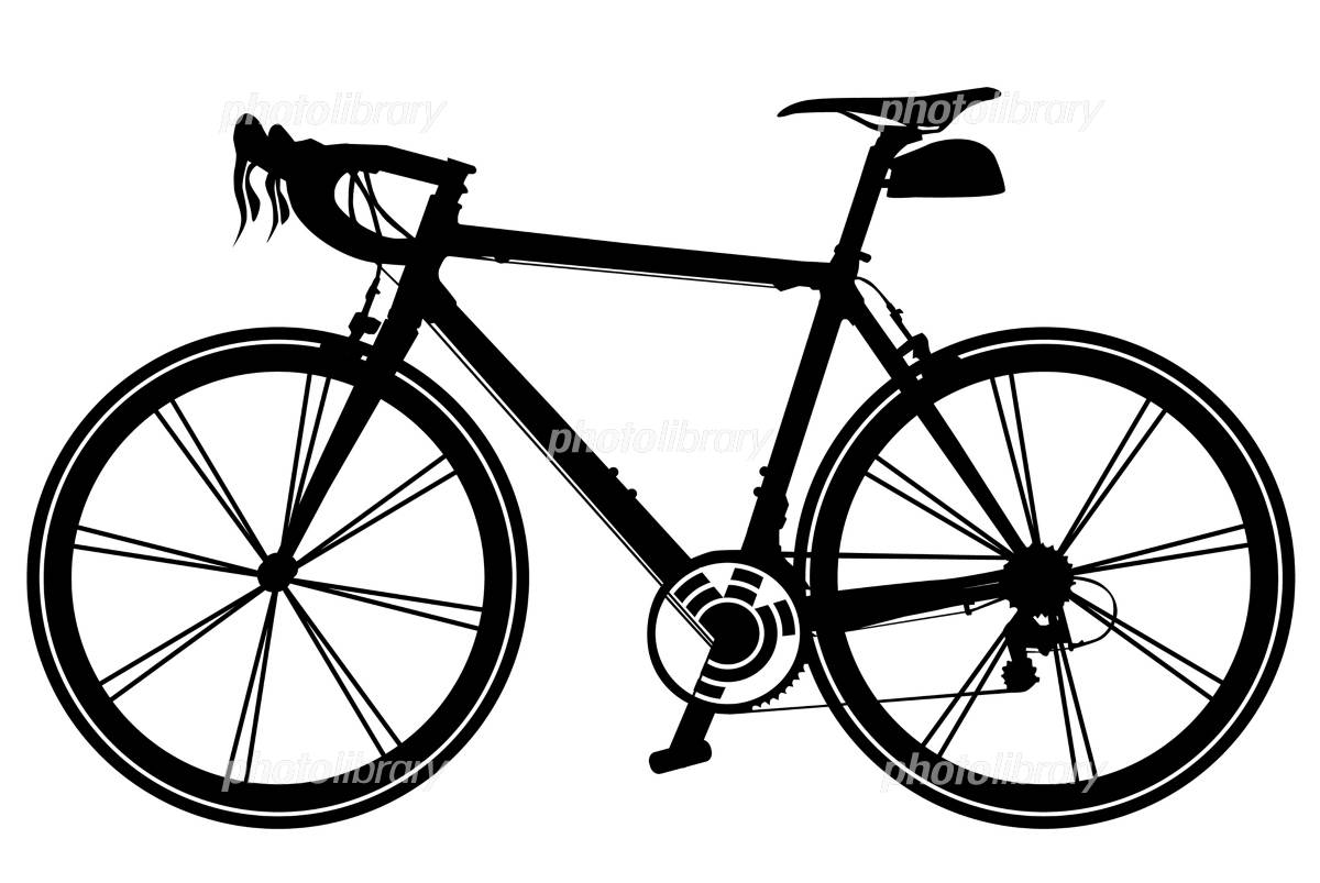 青色の自転車イラストのフリー素材イラストイメージ