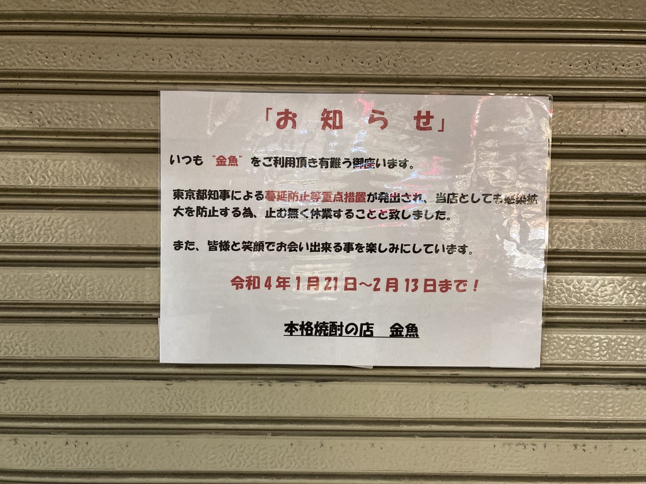 本格焼酎の店 金魚 @