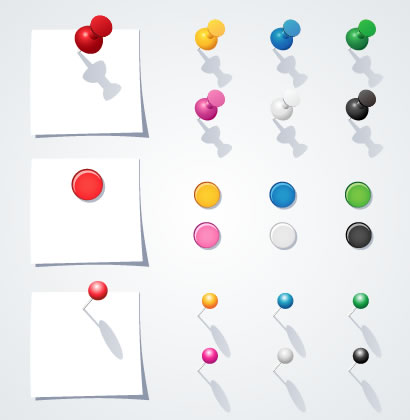 画鋲・押しピンのシルエット無料のAi・PNG白黒シルエットイラスト