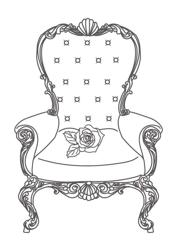 椅子のイラスト1ペン画のフリー素材・アンティークなイラストはPenga ペンガ