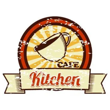 レストランやカフェメニューのデザインにロゴタイプを設定します。ベクター ロゴテンプレート。食品アイコン、お菓子、飲み物、トレンディなレタリングとファーストフード。シンプルな黒と白の線スタイルのスカンジナビアのイラスト。のイラスト素材・ベクターImage