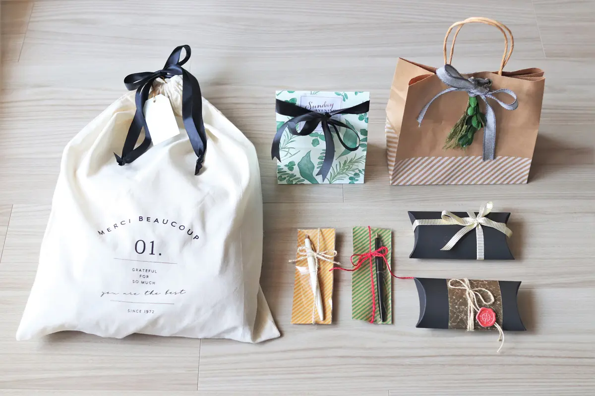 お得すぎるセリアのラッピングコーナーで見つけた巾着袋gamiのものづくり日記〜ワクワクする毎日は自分で作る