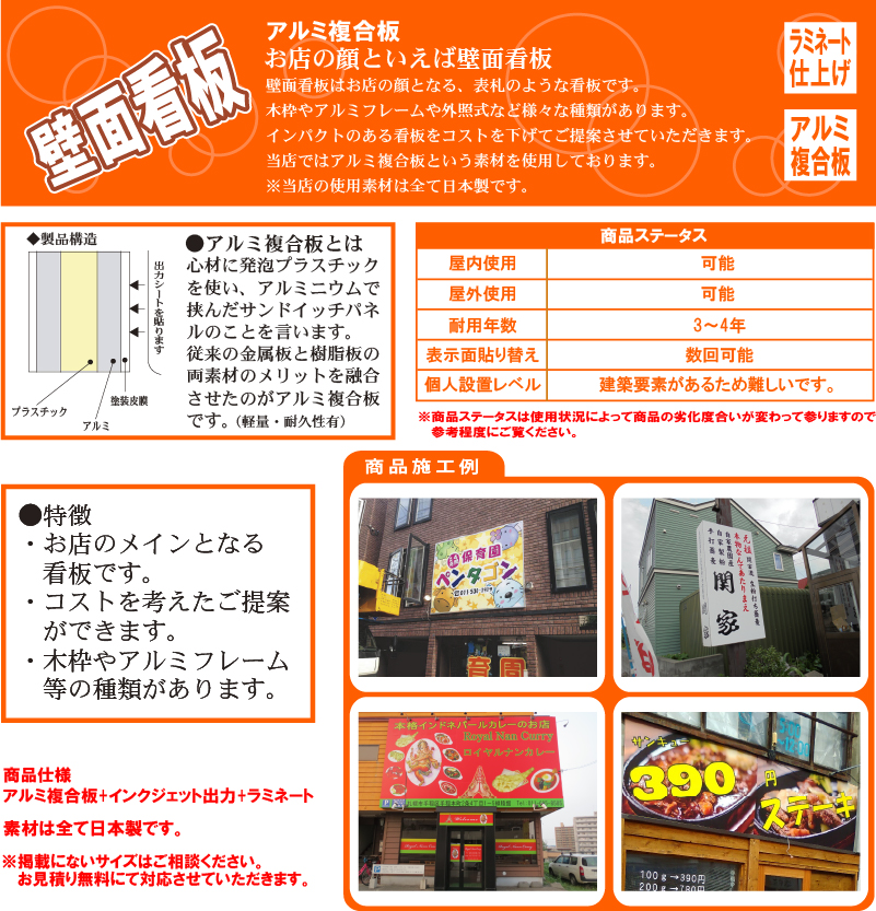 看板素材 種類470 無料画像