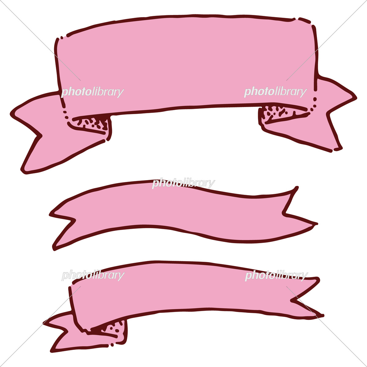 手描きイラストシリーズ☆リボンコレクション：イラスト無料