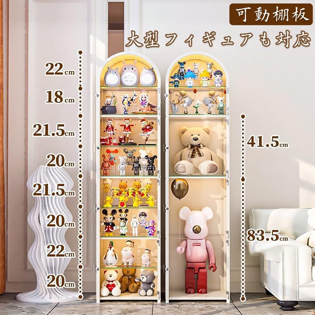 フリップトップ扉で出し入れがしやすく、ディスプレイが簡単フィギュアケース コレクションラック ショ