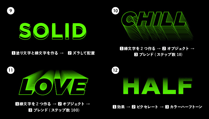Illustrator タイトル文字デザイン40選