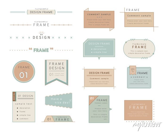 シンプルでエレガントな飾り枠・フレームのブラシセット － Free-Style – ALL FREE