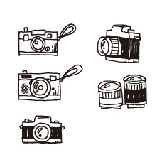 フリーイラスト7種類のカメラのセットでアハ体験GAHAG著作権フリー写真・イラスト素材集 - GAHAG著作権フリー写真・イラスト 素材集