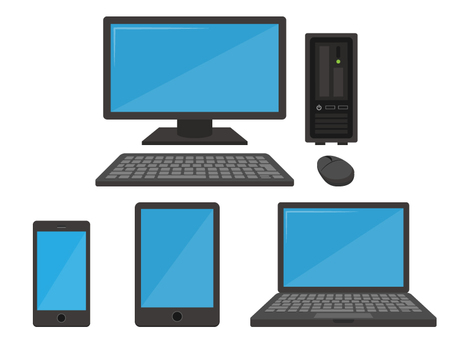 ノートパソコンの簡単なイラストのイラスト素材・ベクター Image 180703746