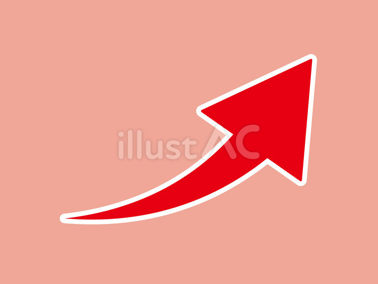 手描き風上昇矢印イラスト：イラスト無料