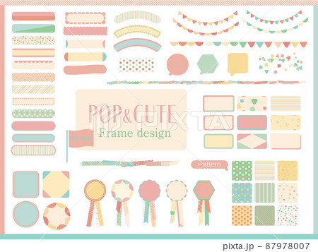 ワンポイント あしらいデザイン素材セットイラスト - No: 22380662無料イラスト・フリー素材なら「イラストAC」