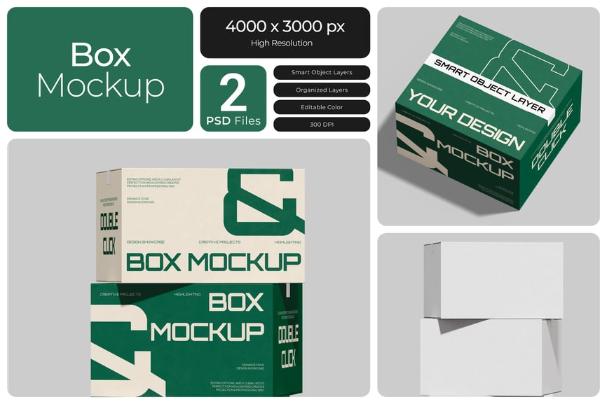 最佳盒子样机 免费设计与即时下载