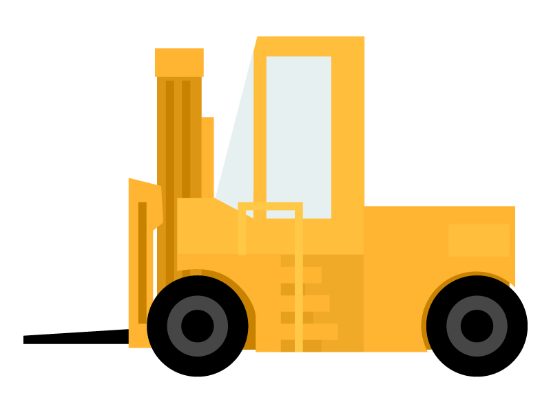 色塗りできるフォークリフト 白黒 のイラストぬれよん-ぬれるフリーイラスト