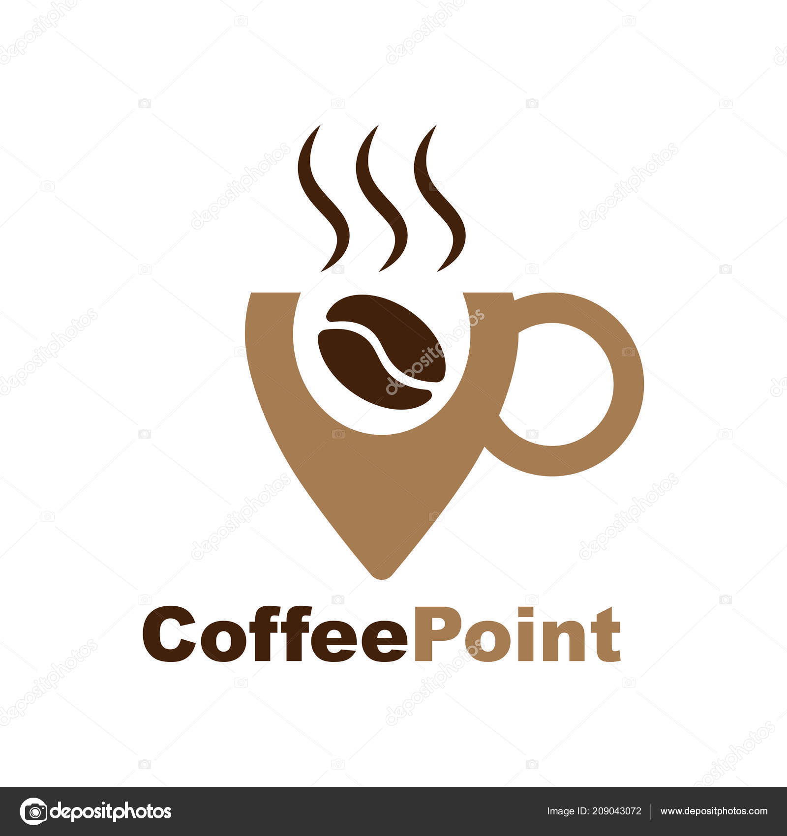 コーヒー豆のシンプルなロゴ ロゴタンク 企業・店舗ロゴ・シンボルマーク格安作成販売