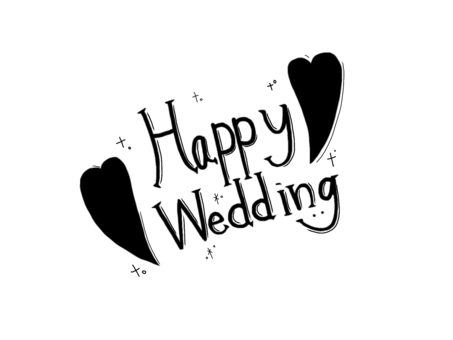 紫色の文字ハッピーウェディングイラスト画像とPSDフリー素材透過の無料ダウンロード - Pngtree