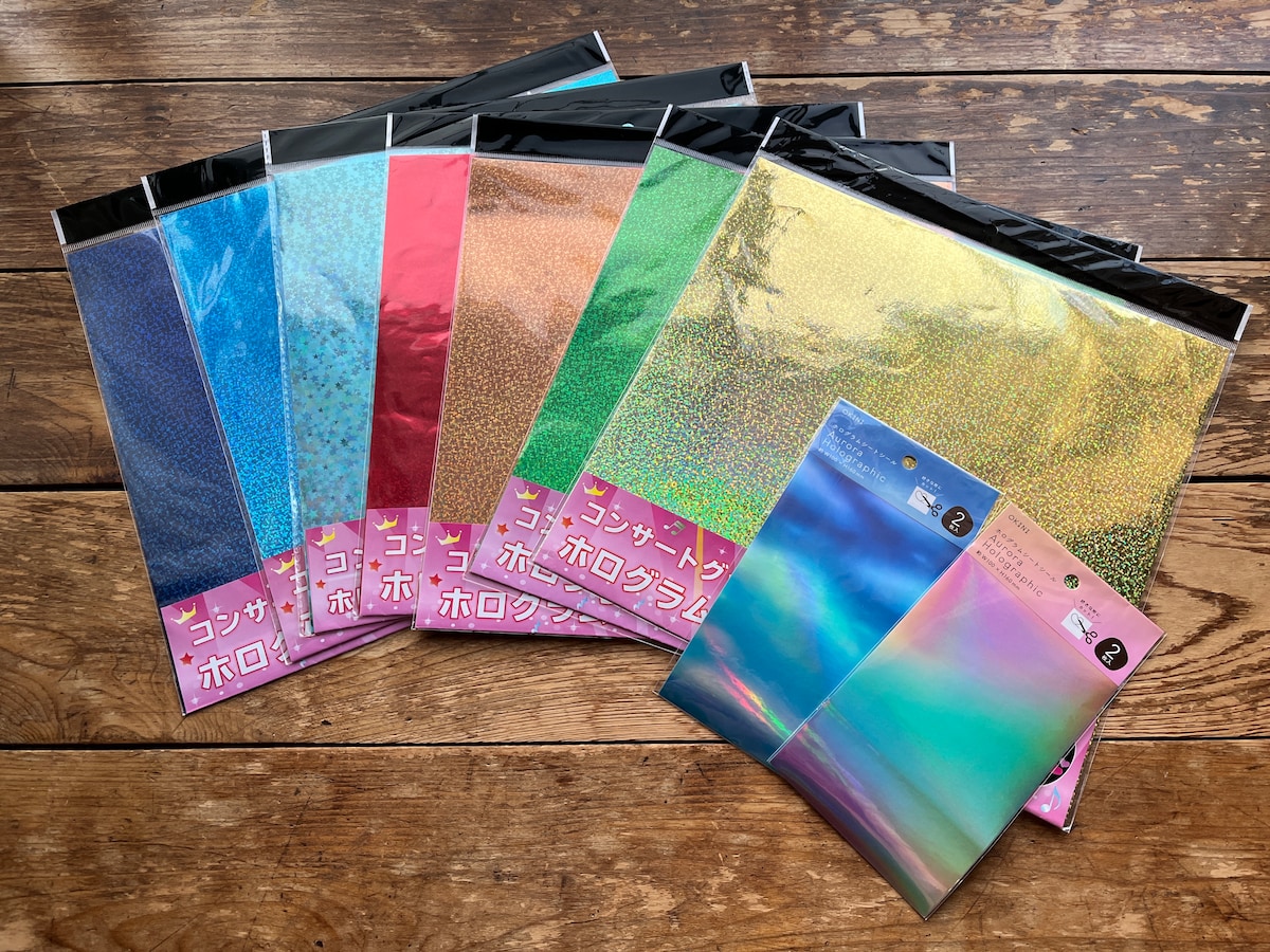 クリアホログラムシートシール セリア カードデコ キラキラ 2点 F0057