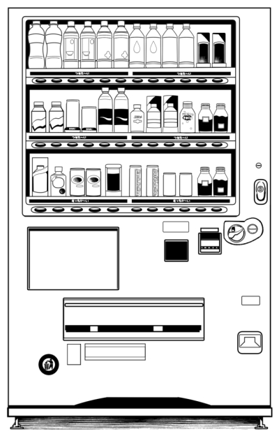 自動販売機のアイスを購入・ゴミ箱・白黒イラスト - No: 24365631無料イラスト・フリー素材なら「イラストAC」