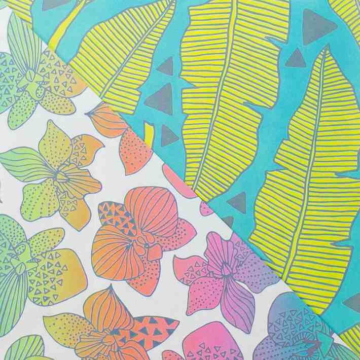 ラッピングペーパー 包装紙 ラッピング ハワイ デザインペーパー クラフト紙 ペーパー 紙 ハワイアン雑貨 エコ 再生紙 両面 リバーシブル アートプレゼント ギフト かわいい おしゃれ ボタニカル クリスマス ラッピリー -ハワイアンギフトのお店 Lazy Magnolia