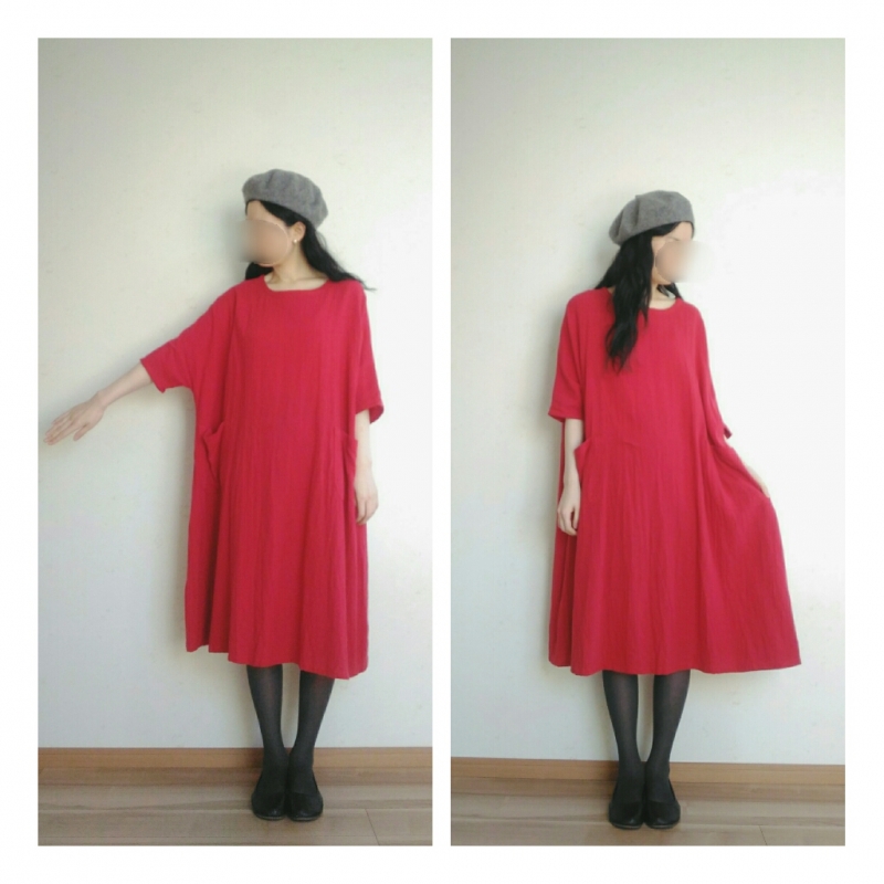 型紙なしソーイング ワンピースの簡単サイズ調整大人服作り方クロバー株式会社